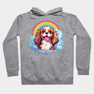 Cute Cavalier King Charles Spaniel Rainbow Cloud Dog Hoodie